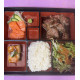 Salmon sashimi beef bento